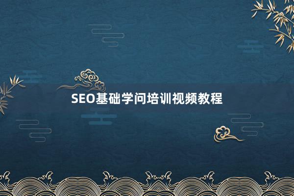SEO基础学问培训视频教程