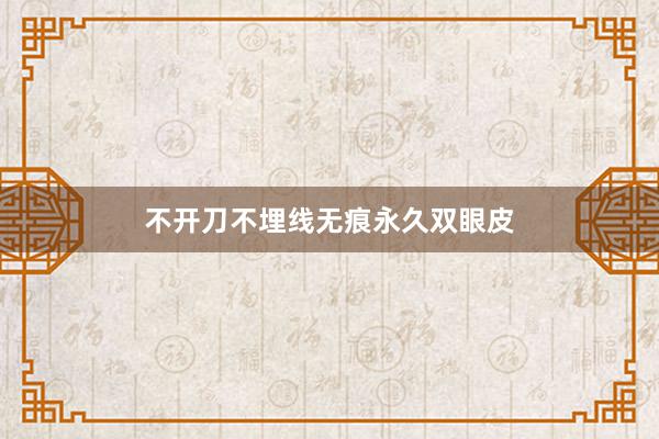 不开刀不埋线无痕永久双眼皮